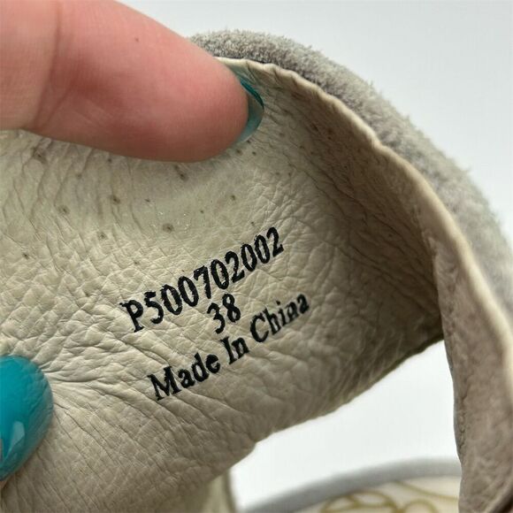 Fly London Women's Gray and Tan Suede Lace-Up Wedge Sandals Size 38 (US 7-7.5) - Picture 13 of 13